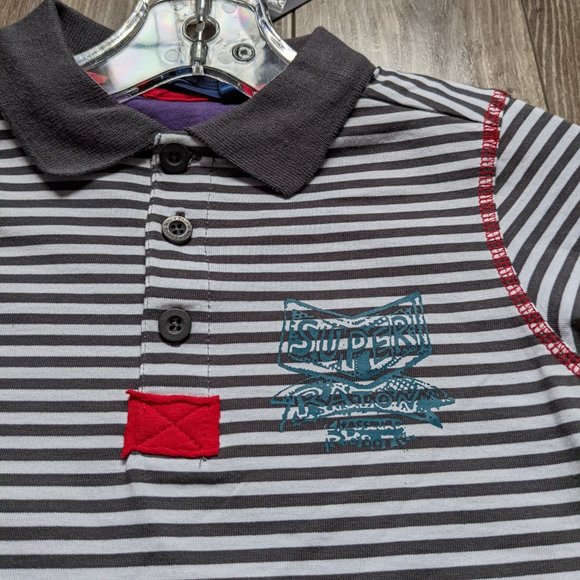 NWT Boys (6Y) - SOURIS MINI Long Slv Striped Polo - Picture 3 of 6